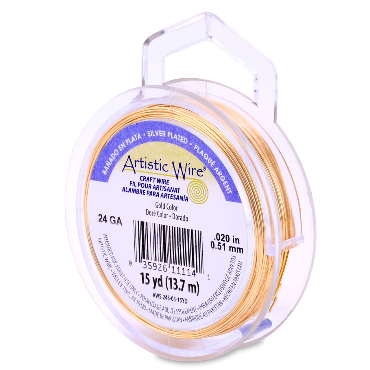 Artistic Wire® 24 Gauge Silver Plated Tarnish Resistant Colored Copper Craft Wire, 15yd.